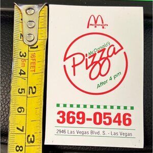 Vintage 1980s Retro McDonalds McPizza Magnet 3"x2" Las Vegas Blvd S Advertising